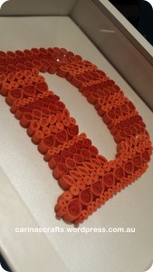quilled D initial close up